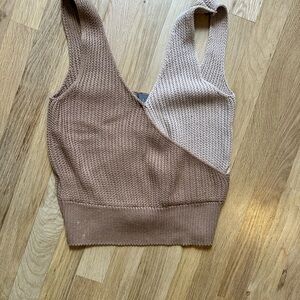 Anthropologie Two-Tone Brown and Cream Tank Top